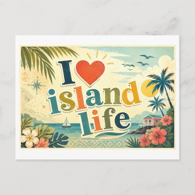 "I [Heart] Island Life" Postcard (Front)