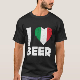 I Heart Italian Beer Pride Love Italy Flag Italia T-Shirt