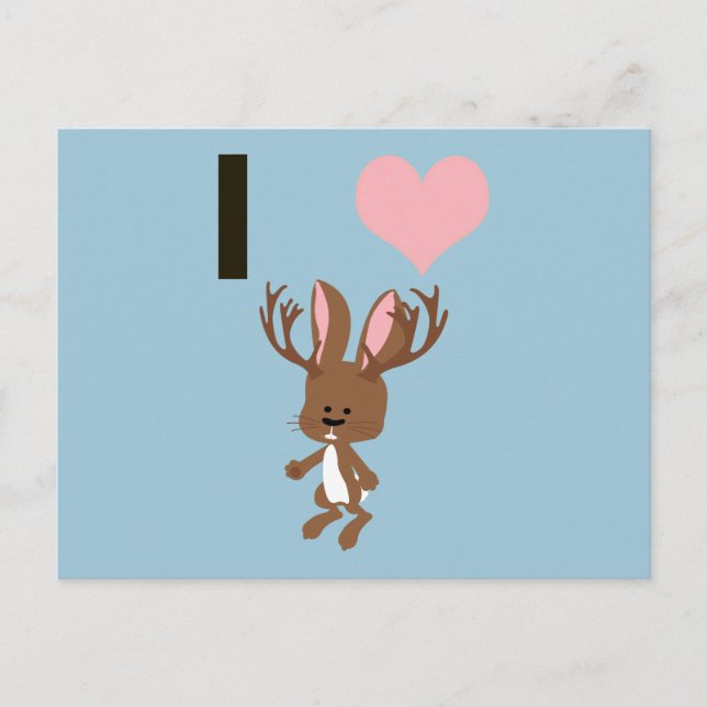 I heart Jackalope Postcard (Front)