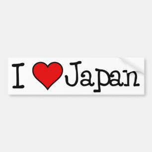 I HEART JAPAN 2 BUMPER STICKER