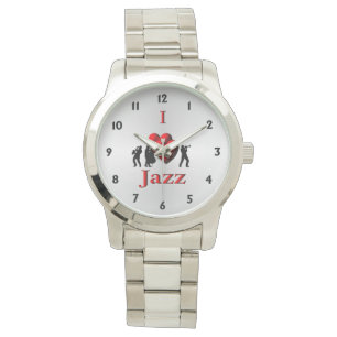 I Heart Jazz with Black Numbers Watch