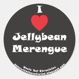 I Heart Jellybean Merengue black Classic Round Sticker
