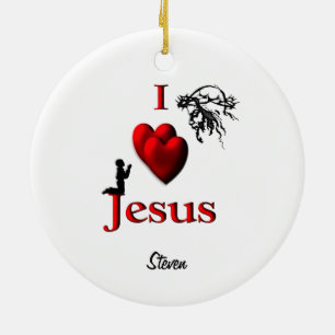 I Heart Jesus Boy / Girl  Custom Ornament