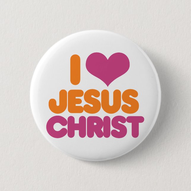I Heart Jesus Christ 6 Cm Round Badge (Front)