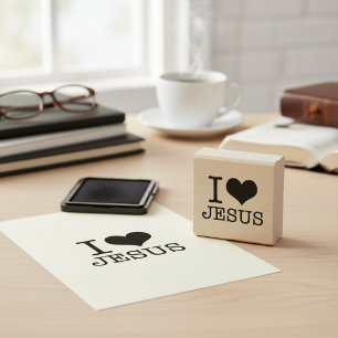 I Heart Jesus Rubber Stamp