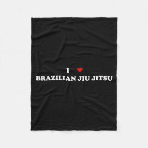 I Heart Jitsu - I Love Brazilian Jiu Jitsu Fleece Blanket