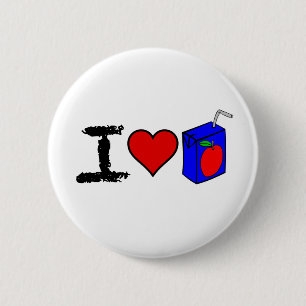 I Heart Juice Boxes 6 Cm Round Badge