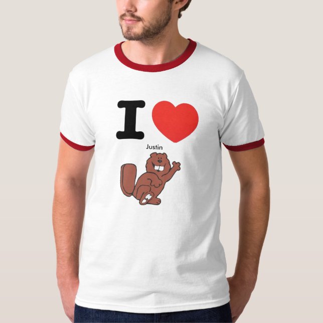 I heart Justin Beaver T-Shirt (Front)