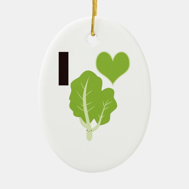 I heart Kale Ceramic Tree Decoration (Front)