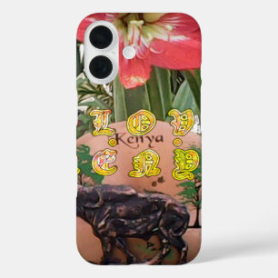 I (Heart) Kenya Buffalo Patch/Print iPhone 16 Case