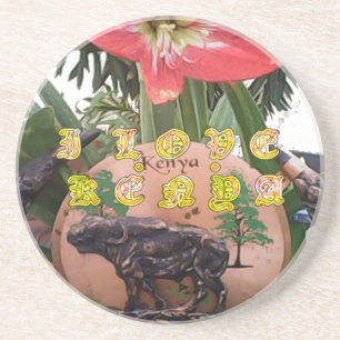 I (Heart) Kenya Buffalo Patch/Print Coaster