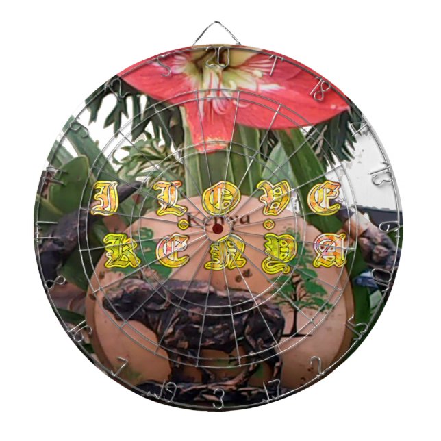 I (Heart) Kenya Buffalo Patch/Print Dartboard (Front)