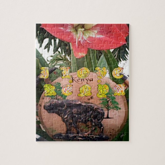 I (Heart) Kenya Buffalo Patch/Print Jigsaw Puzzle (Vertical)