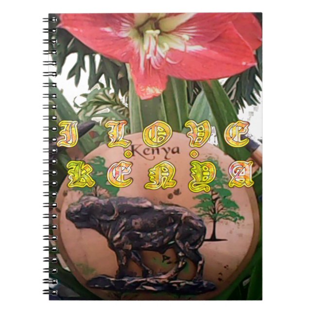I (Heart) Kenya Buffalo Patch/Print Notebook (Front)