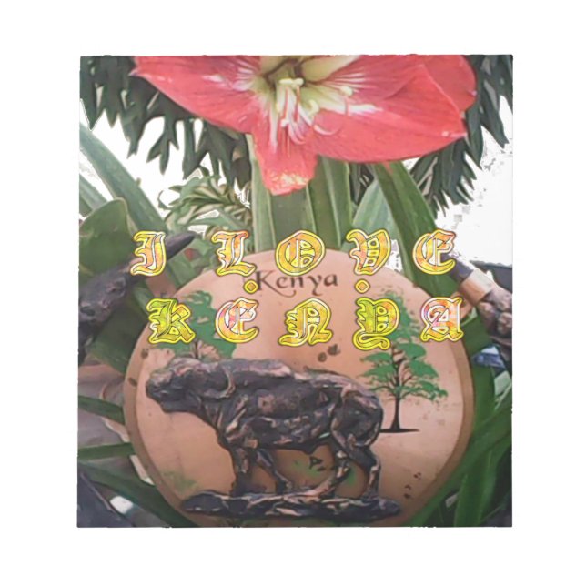 I (Heart) Kenya Buffalo Patch/Print Notepad (Front)