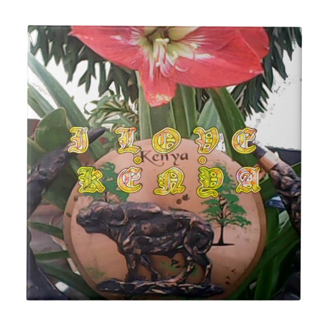 I (Heart) Kenya Buffalo Patch/Print Tile (Front)