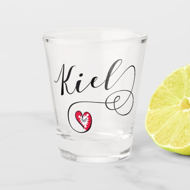 I Heart Kiel, Germany Shot Glass (Front)