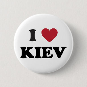 I Heart Kiev Ukraine 6 Cm Round Badge