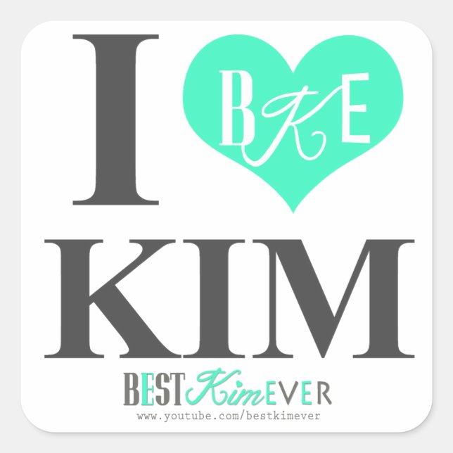 I heart Kim stickers (one sheet of 20 sm or 6 lrg) (Front)