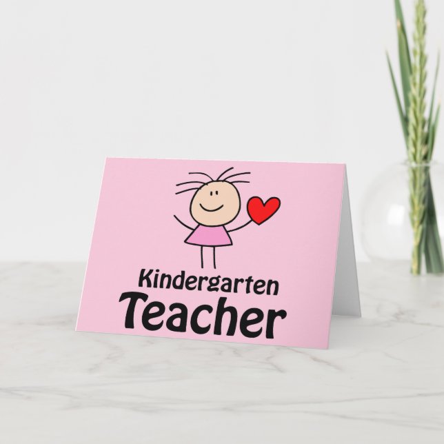 I Heart Kindergarten Teacher Card (Front)