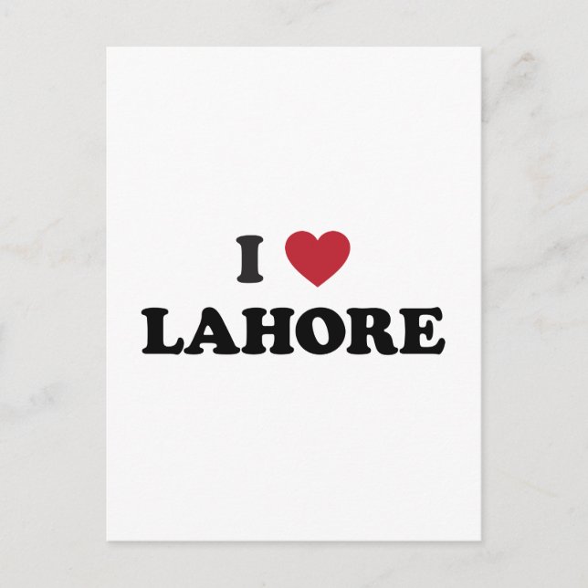 I Heart Lahore Pakistan Postcard (Front)