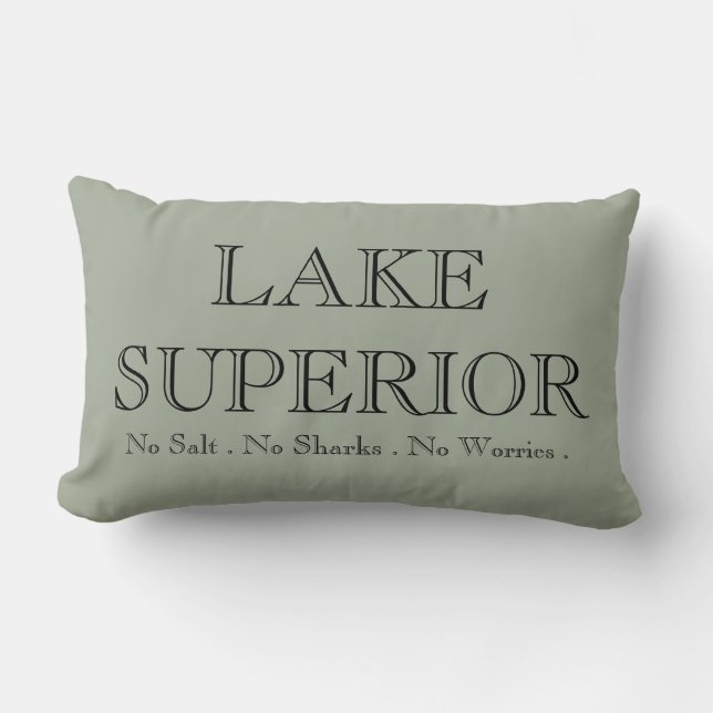 I heart LAKE SUPERIOR Lumbar Cushion (Front)