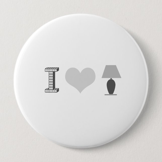 I HEART LAMP 10 CM ROUND BADGE (Front)