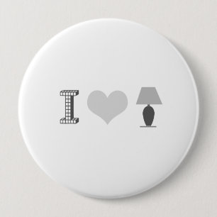 I HEART LAMP 10 CM ROUND BADGE