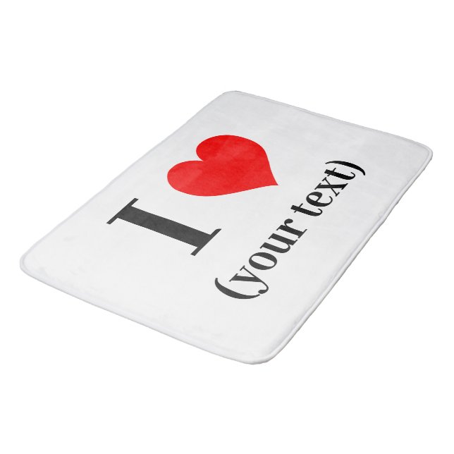 I HEART! Large Bath Mat - Custom (Angled)