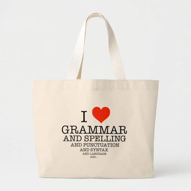 I Heart Large Tote Bag (Front)