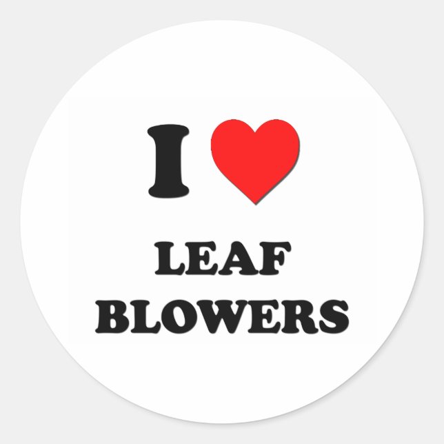 I Heart Leaf Blowers Classic Round Sticker (Front)