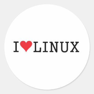 I Heart Linux 2 Classic Round Sticker