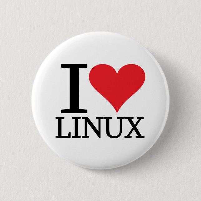 I Heart Linux 6 Cm Round Badge (Front)
