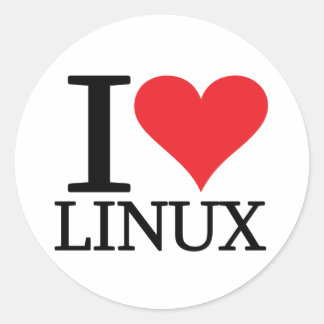 I Heart Linux Classic Round Sticker