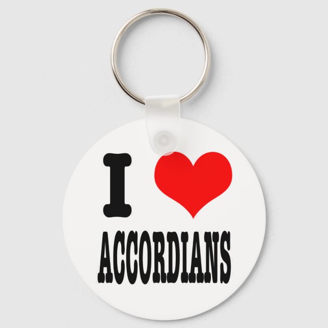 I HEART (LOVE) ACCORDIANS KEY RING (Front)