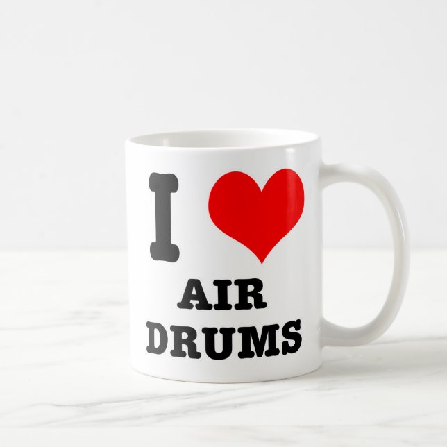I HEART (LOVE) AIR DRUMS COFFEE MUG (Right)