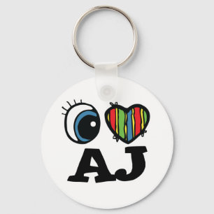 I Heart (Love) AJ Key Ring