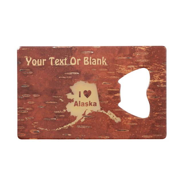 I Heart (Love) Alaska On Inner Birch Bark (Front (Horizontal))