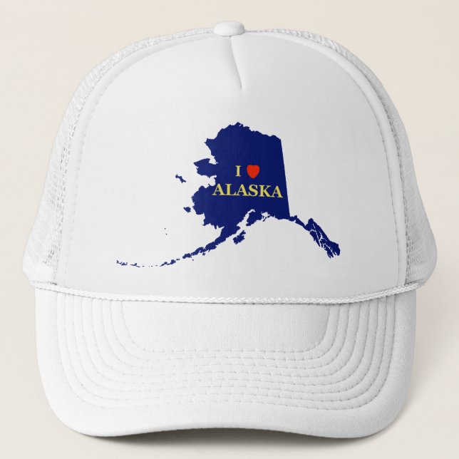 I Heart (Love) Alaska Trucker Hat (Front)