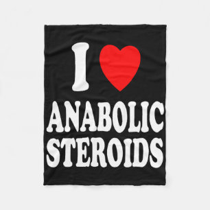 I Heart (love) Anabolic Steroids Bodybuilding Weig Fleece Blanket