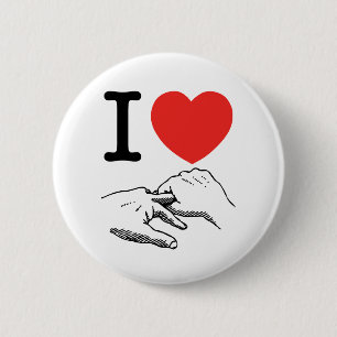 I Heart (Love) Anal 6 Cm Round Badge
