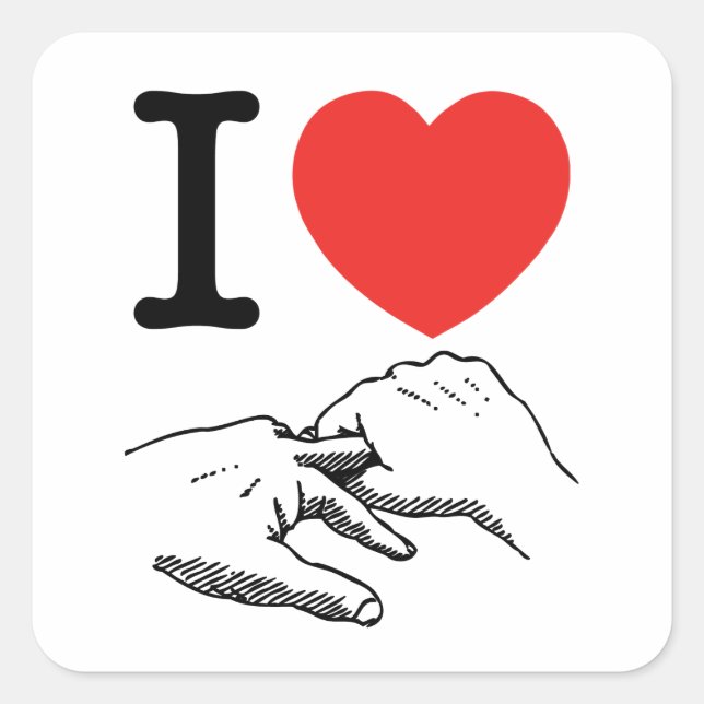 I Heart (Love) Anal Square Sticker (Front)