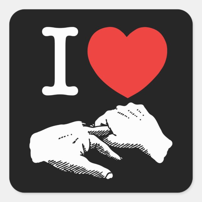 I Heart (Love) Anal Square Sticker (Front)