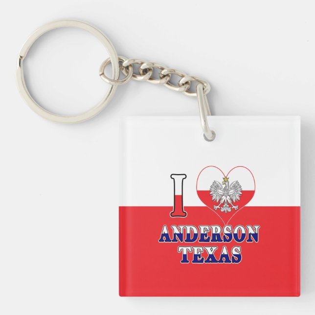 I Heart Love Anderson Texas Key Ring (Front)