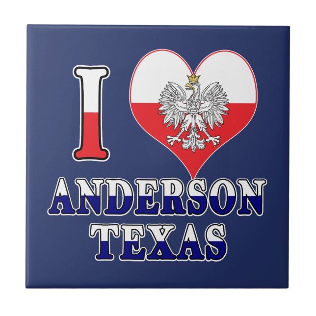 I Heart Love Anderson Texas Tile (Front)