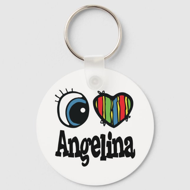 I Heart (Love) Angelina Key Ring (Front)