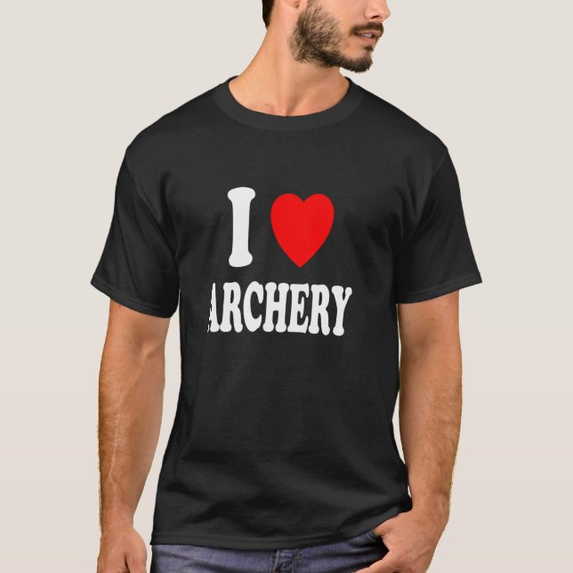 I Heart Love Archery Bow Hunting Arrows Competitio T-Shirt (Front)