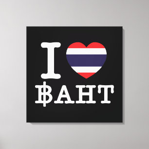 I Heart (Love) Baht Canvas Print