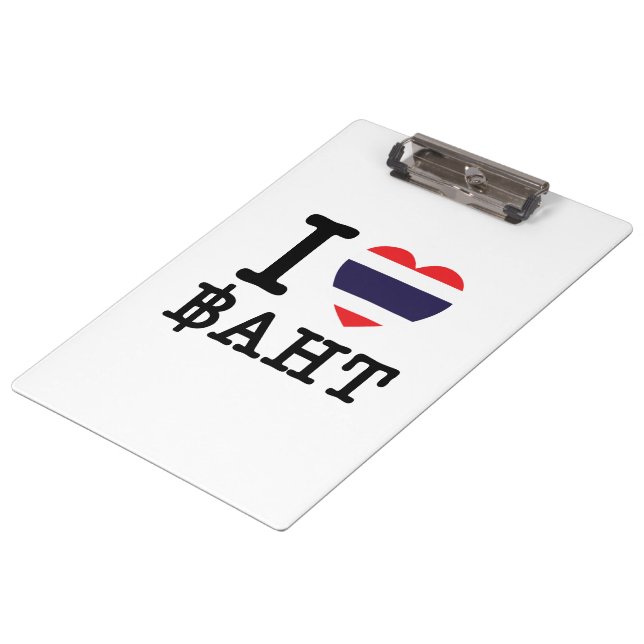 I Heart (Love) Baht Clipboard (Angled)