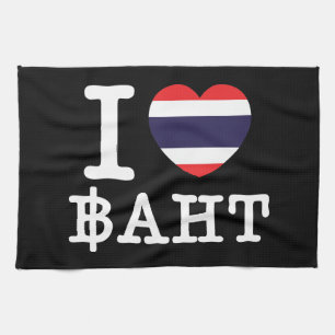 I Heart (Love) Baht Tea Towel